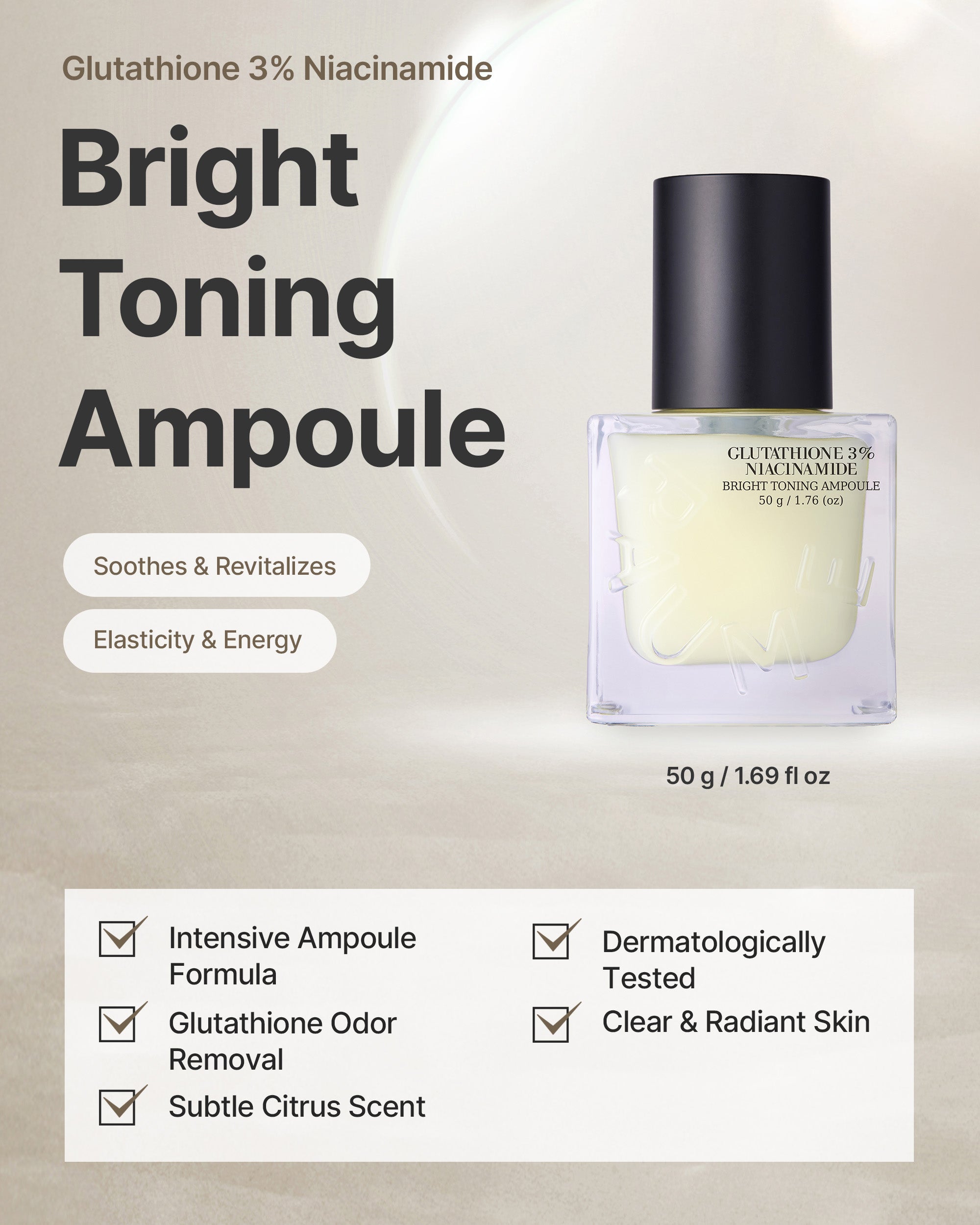Raume365 Glutathione 30,000 ppm Niacinamide 40,000 ppm Bright Toning Ampoule