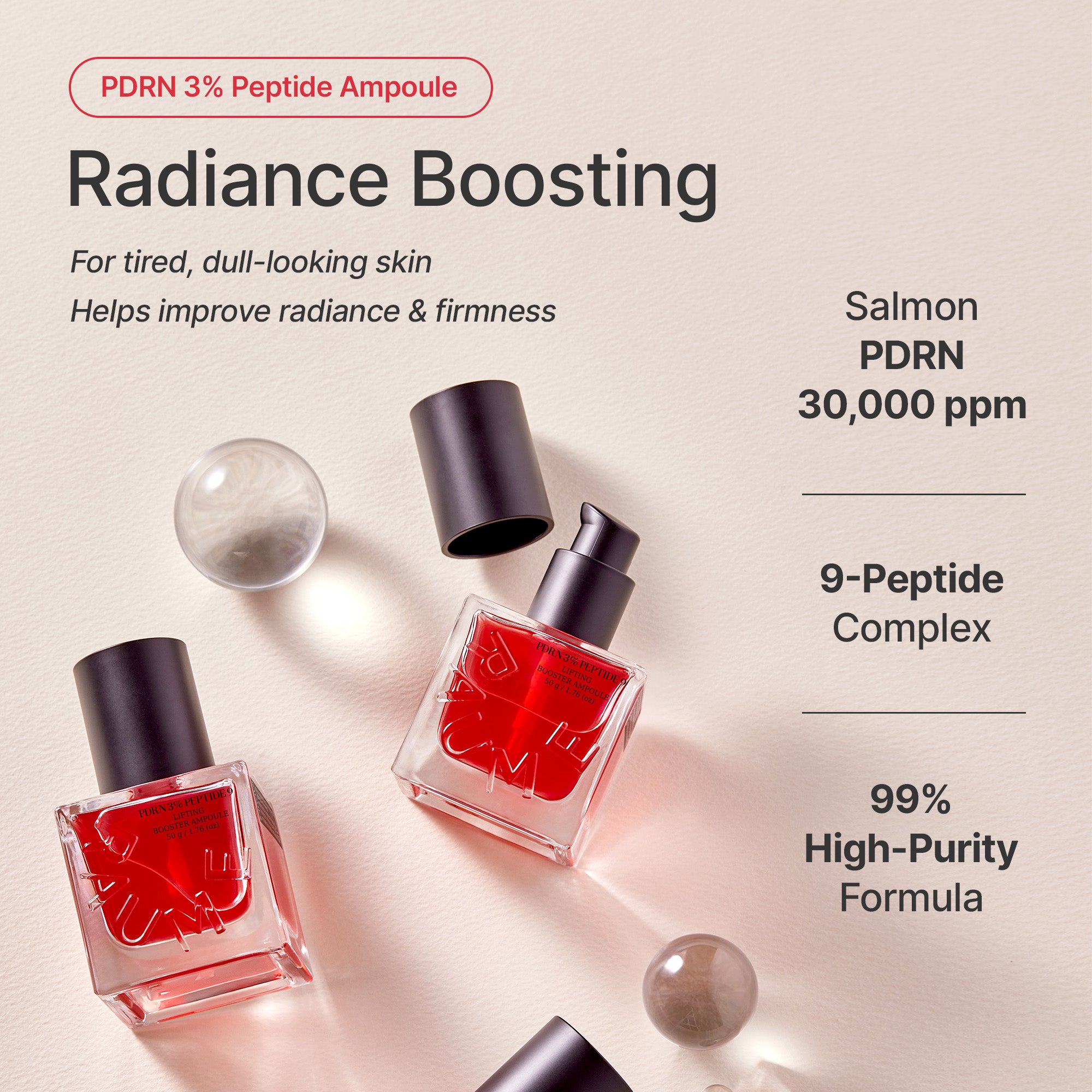 Raume365 PDRN 30,000 ppm 9-Peptide Lifting Radiance Booster Ampoule