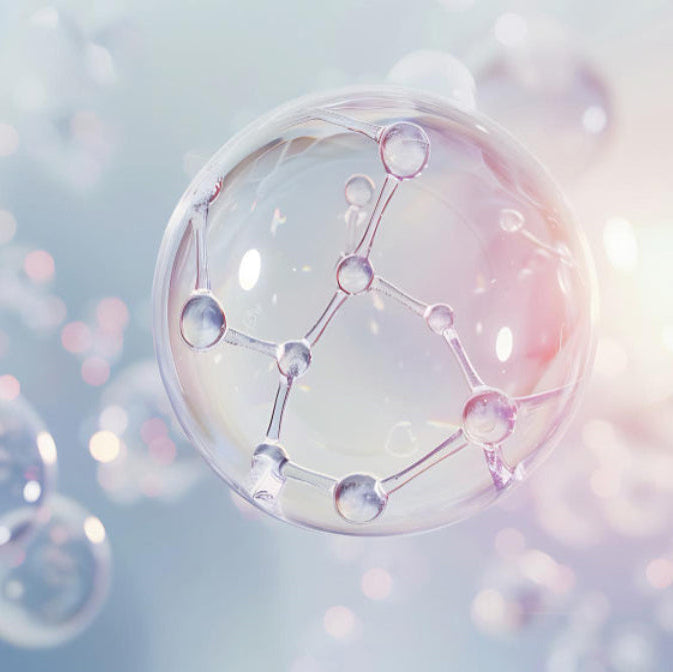 Close-up of soap bubbles with a soft focus background