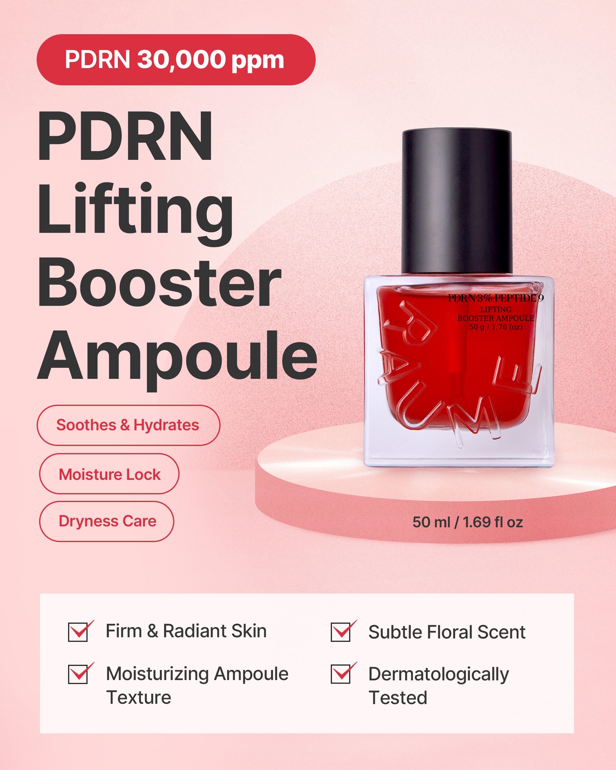 Raume365 PDRN 30,000 ppm 9-Peptide Lifting Radiance Booster Ampoule
