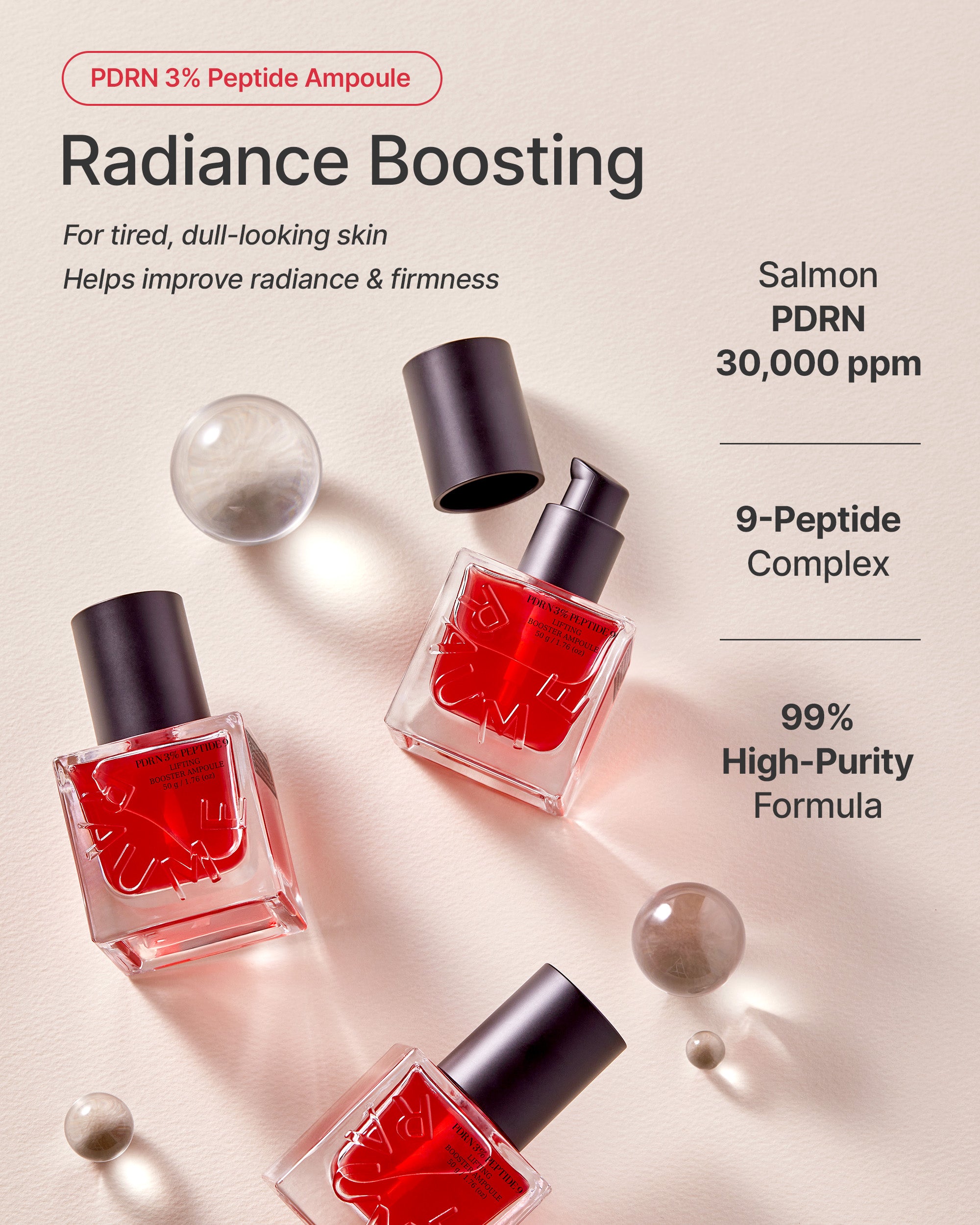 Raume365 PDRN 30,000 ppm 9-Peptide Lifting Radiance Booster Ampoule
